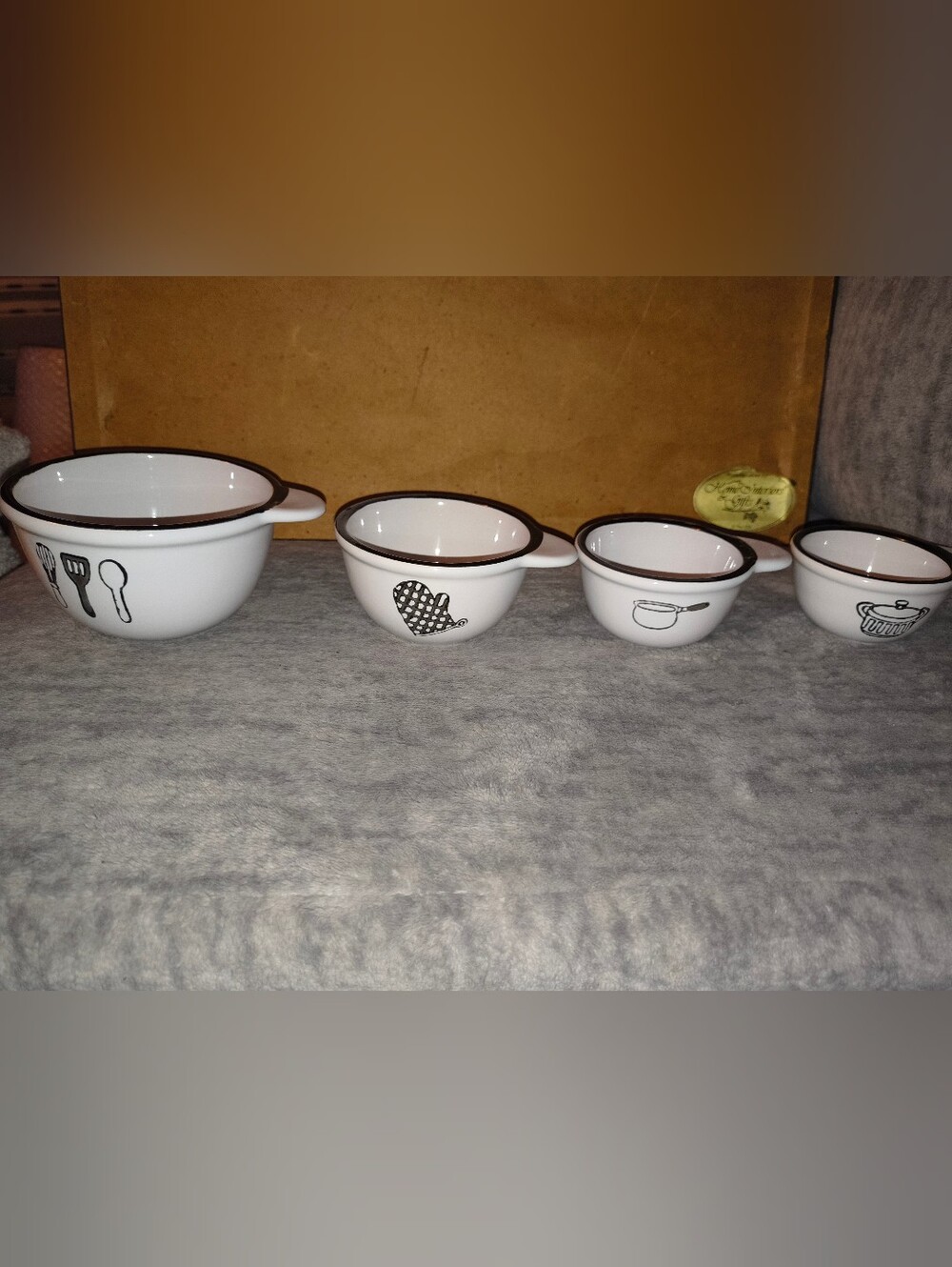 White Ceramic Nesting Prep Bowls with Black Rim - Set of 4 World Market